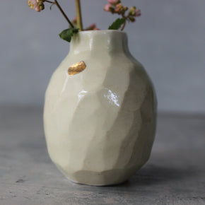 Bud Vase Faceted Gold
