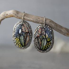Ceramic Earrings Painted Detail #10