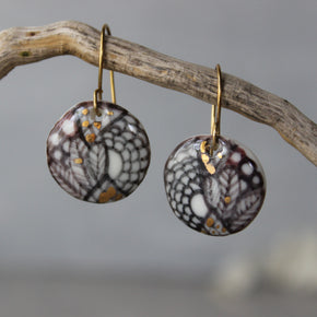 Ceramic Earrings Sepia Detail