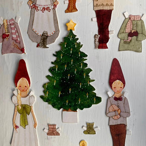 Danish Papercraft : Dress-up Christmas Elves