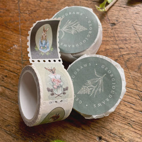 Animal Masks Stamp Washi Tape - Tribe Castlemaine