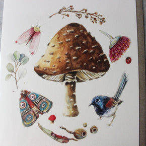 Anna Pignataro Card 'Mushroom, Wren, Moth' - Tribe Castlemaine