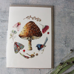 Anna Pignataro Card 'Mushroom, Wren, Moth' - Tribe Castlemaine