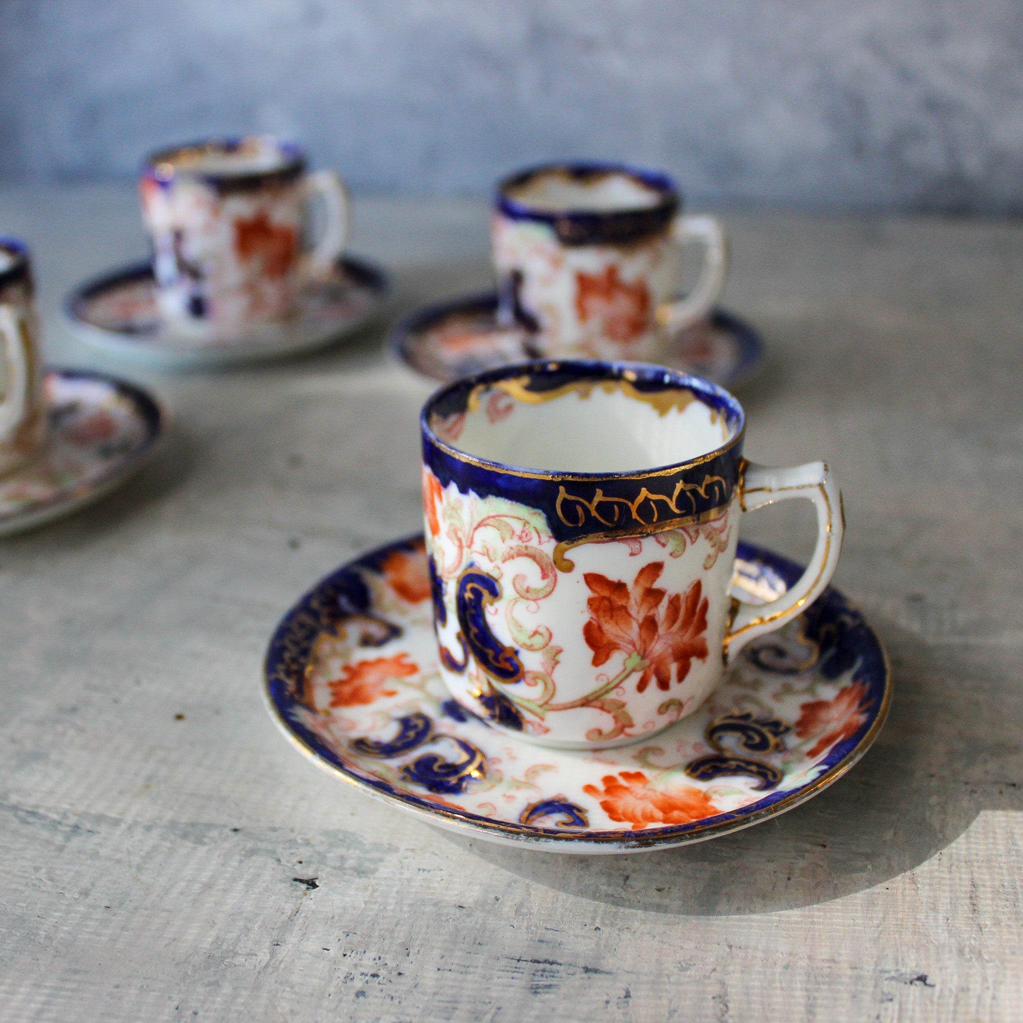 Antique Lisbon Demitasse Cup Saucer Set