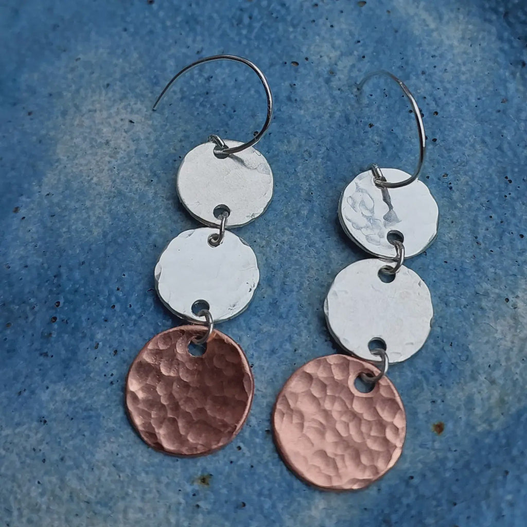 Assisi Silver & Copper Earrings - Tribe Castlemaine