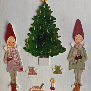 Danish Papercraft : Dress-up Christmas Elves