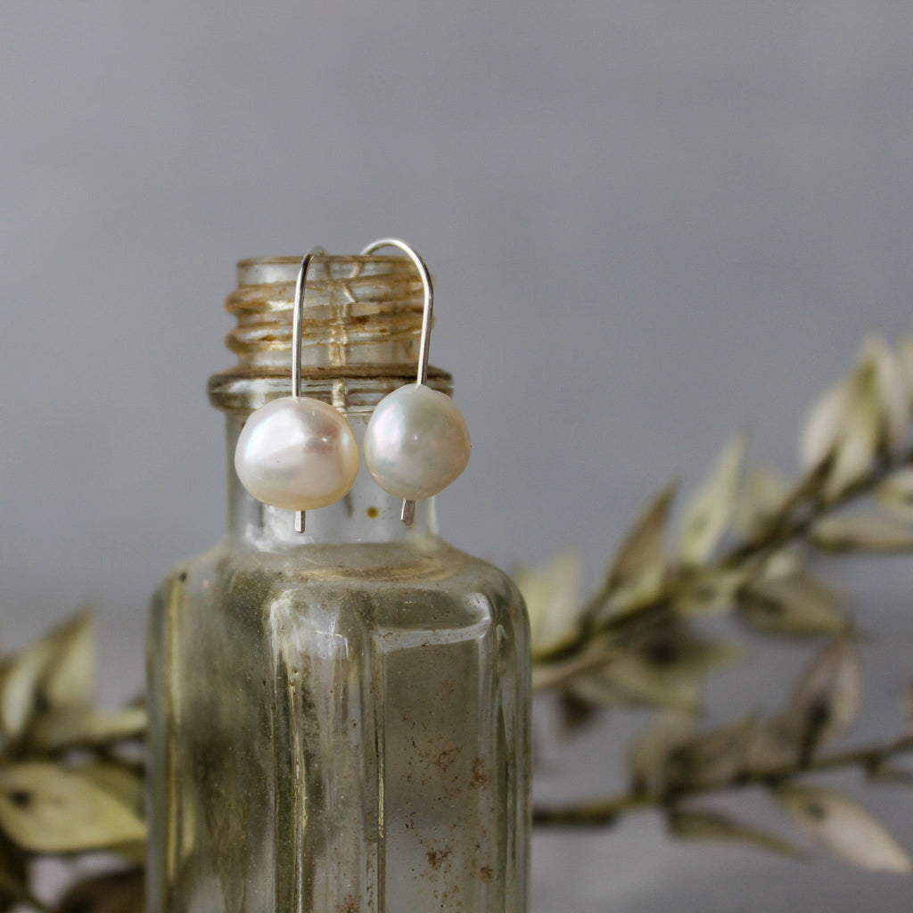 Baroque Pearl Silver Earrings - Tribe Castlemaine