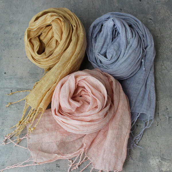 Botanical Dye Linen Scarves - Tribe Castlemaine