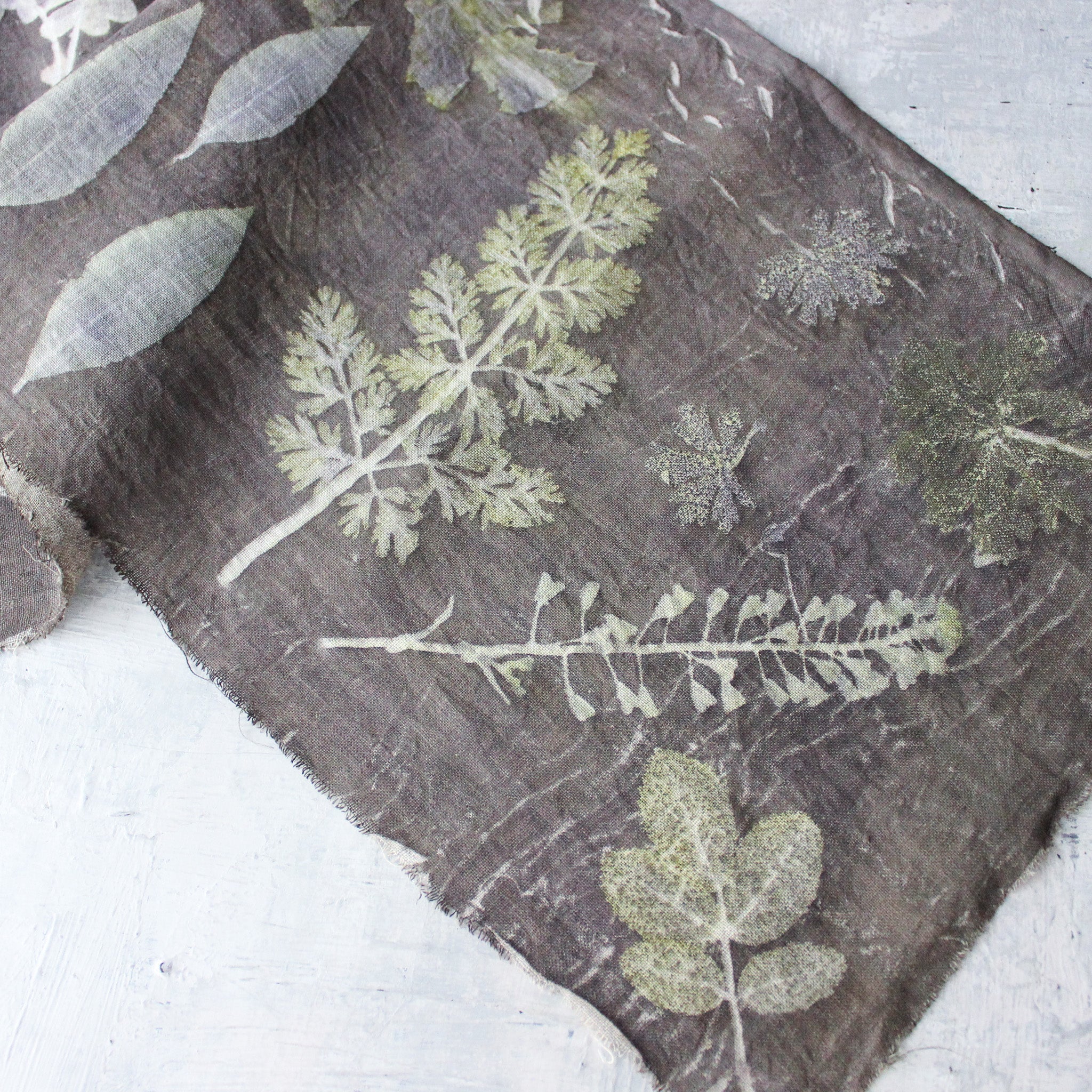 Botanical Eco Print Linen Panel Placemats Wood Sorrel - Tribe Castlemaine