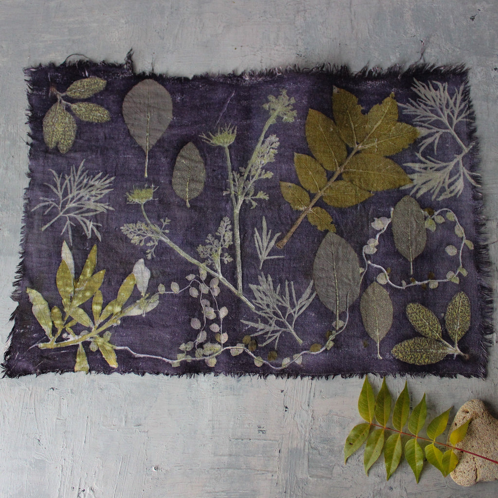 Botanical Eco Print Linen Placemat Logwood 2 - Tribe Castlemaine
