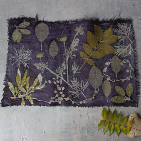 Botanical Eco Print Linen Placemat Logwood 2 - Tribe Castlemaine