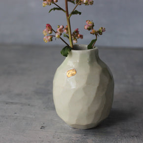 Bud Vase Faceted Gold - Tribe Castlemaine