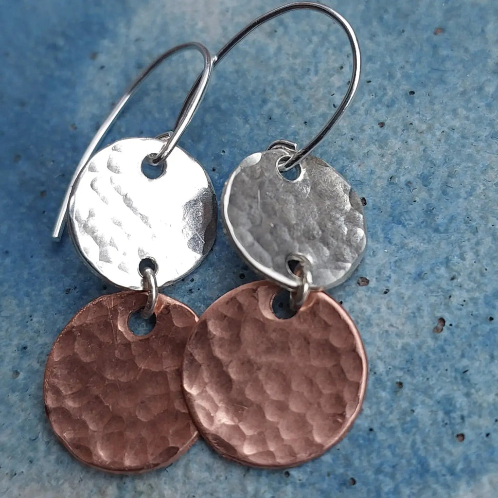 Calabria Silver & Copper Earrings - Tribe Castlemaine