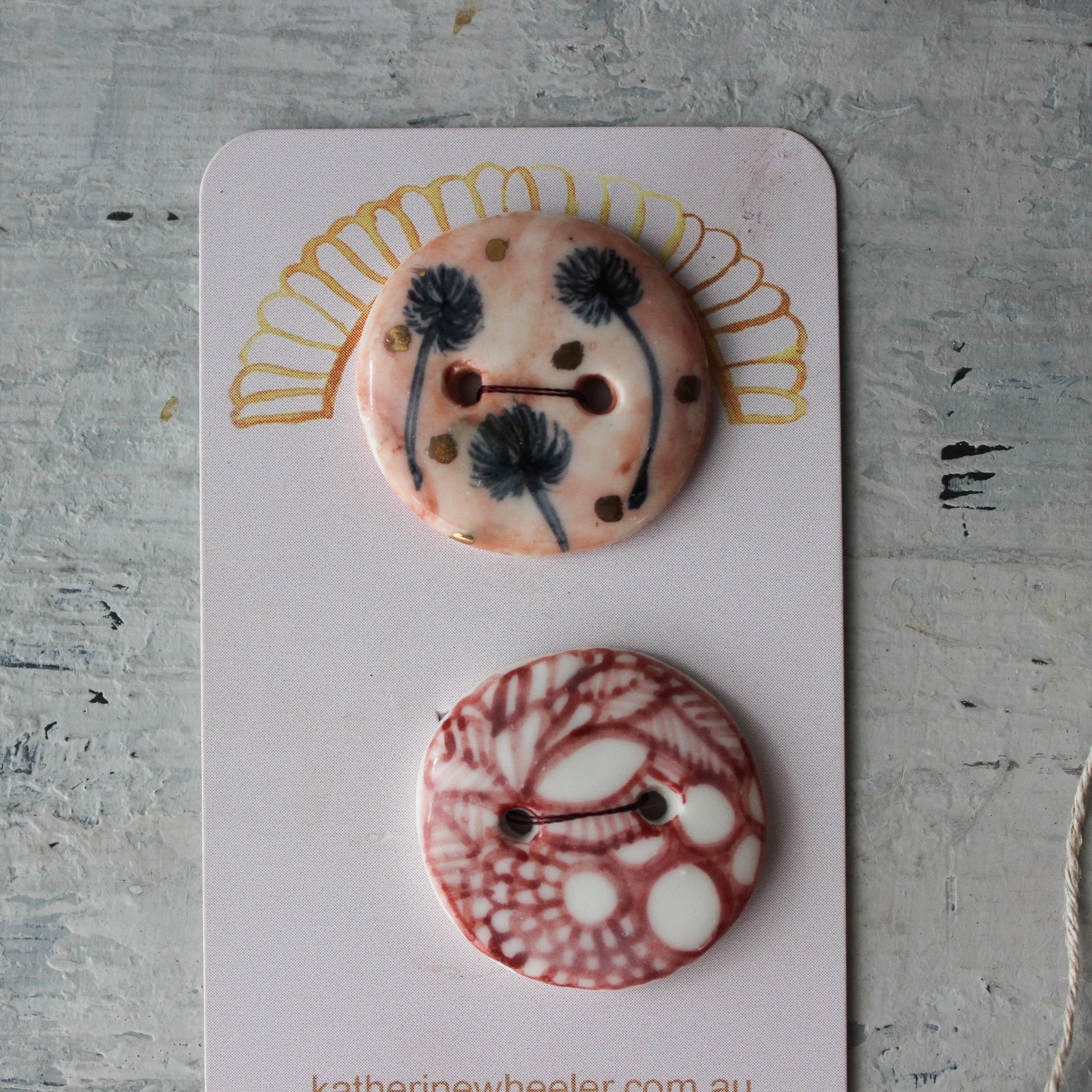 Ceramic Buttons : Dandelion - Tribe Castlemaine