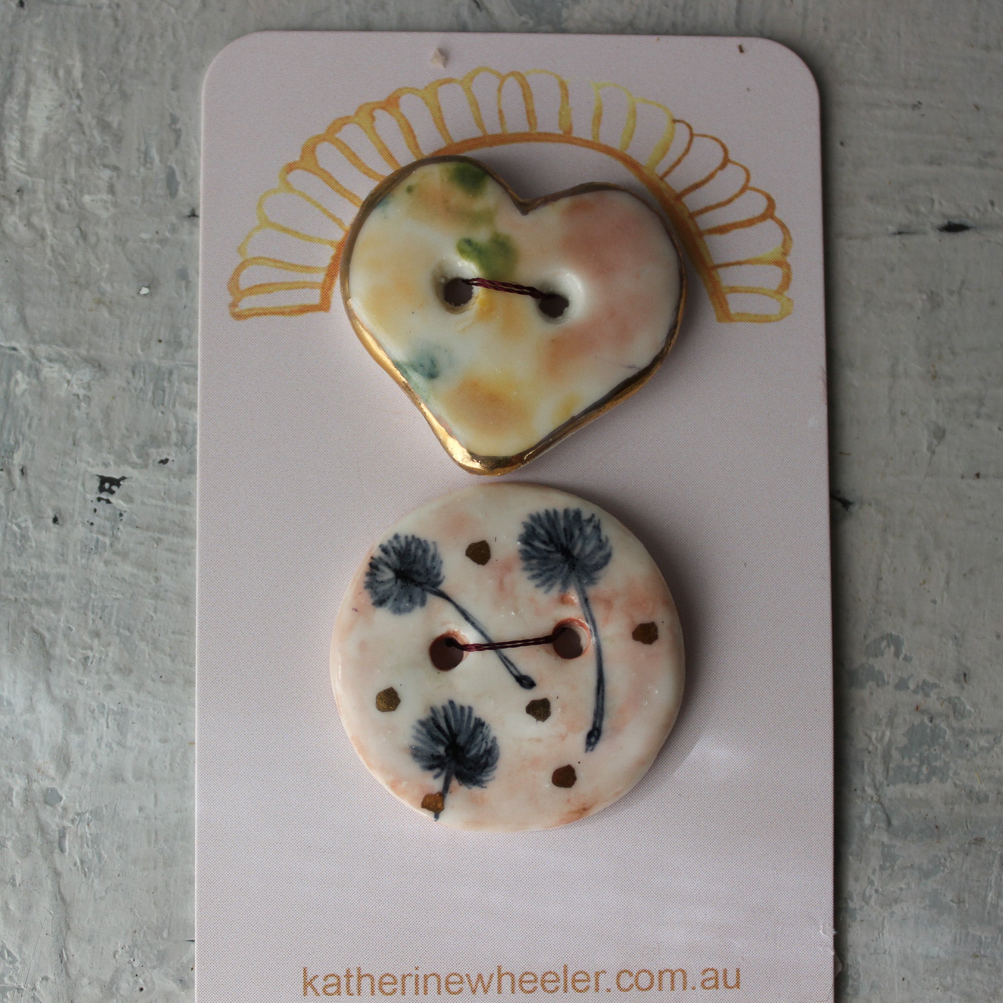 Ceramic Buttons : Dandelion - Tribe Castlemaine