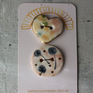 Ceramic Buttons : Dandelion - Tribe Castlemaine