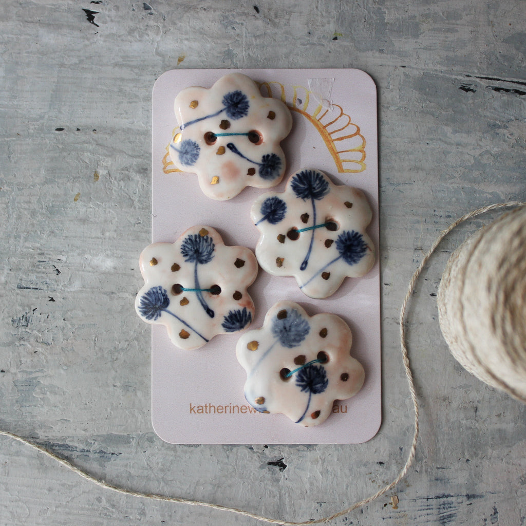 Ceramic Buttons : Dandelion - Tribe Castlemaine