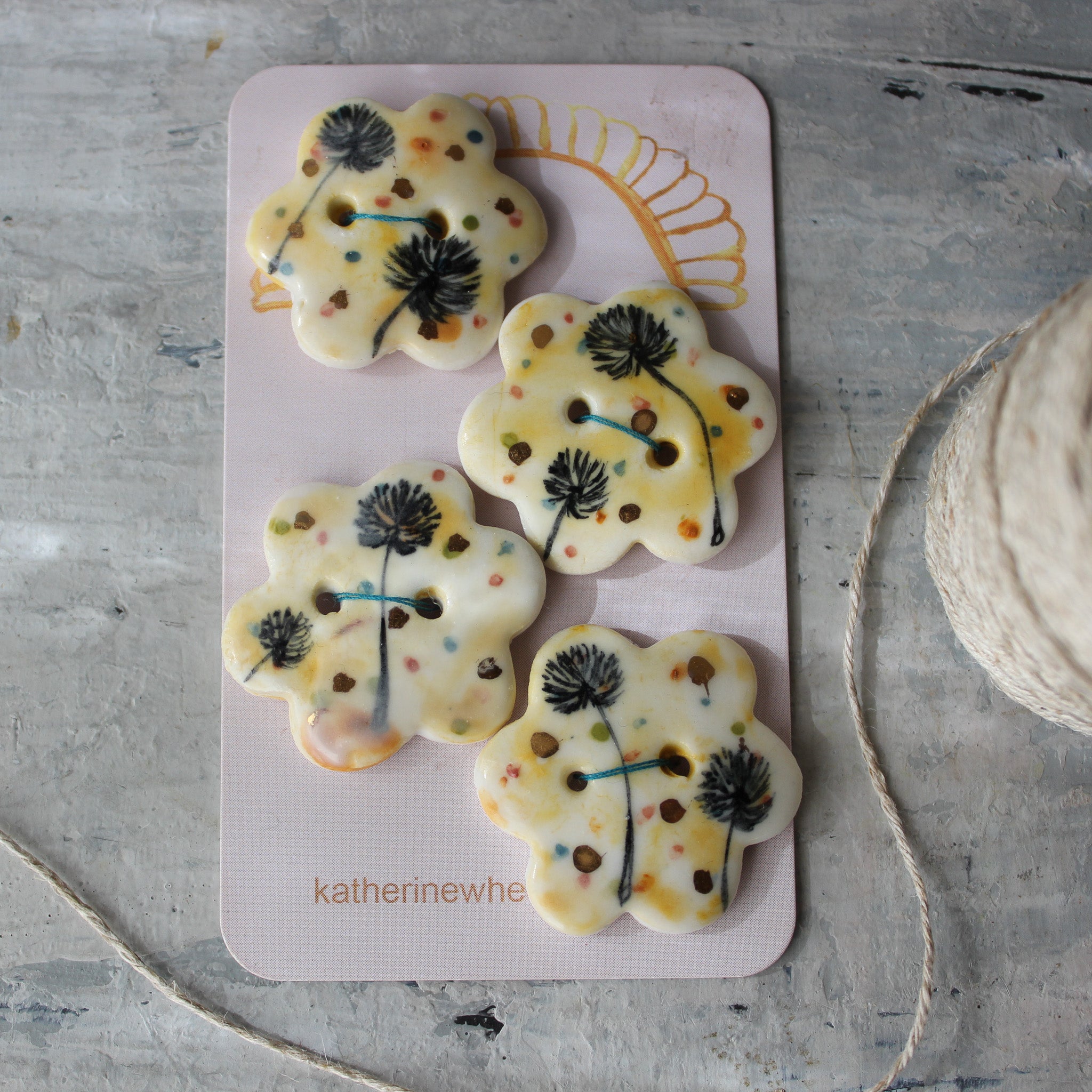 Ceramic Buttons : Dandelion - Tribe Castlemaine