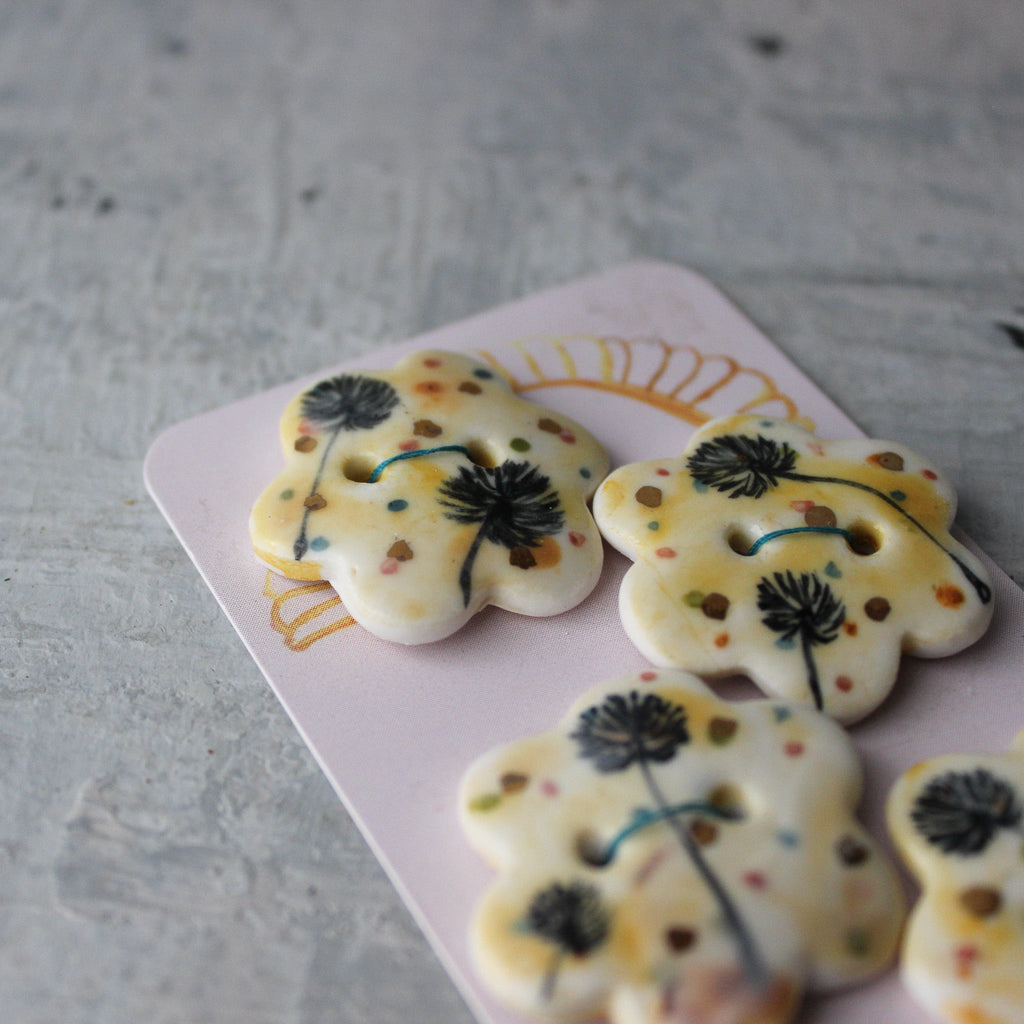 Ceramic Buttons : Dandelion - Tribe Castlemaine