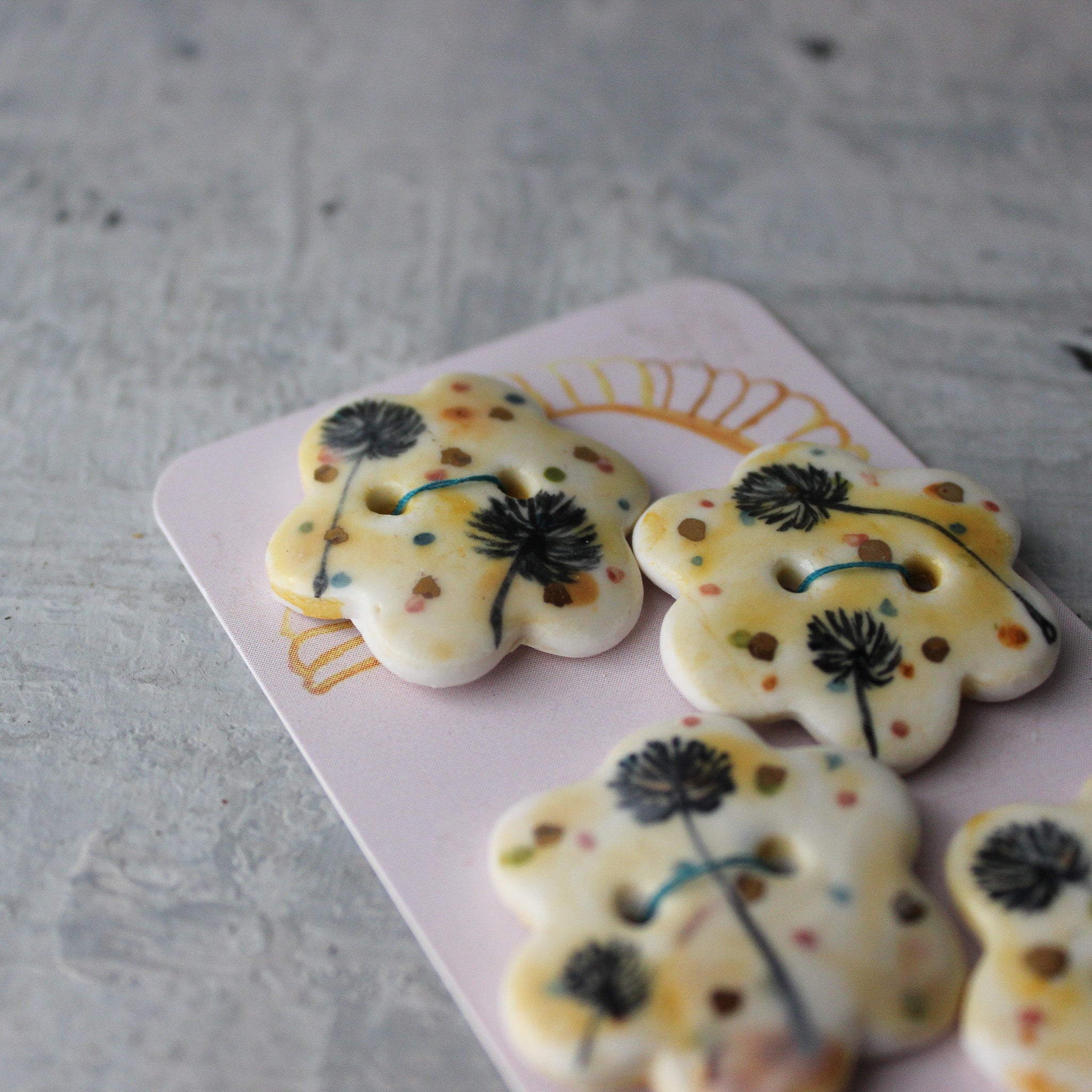 Ceramic Buttons : Dandelion - Tribe Castlemaine