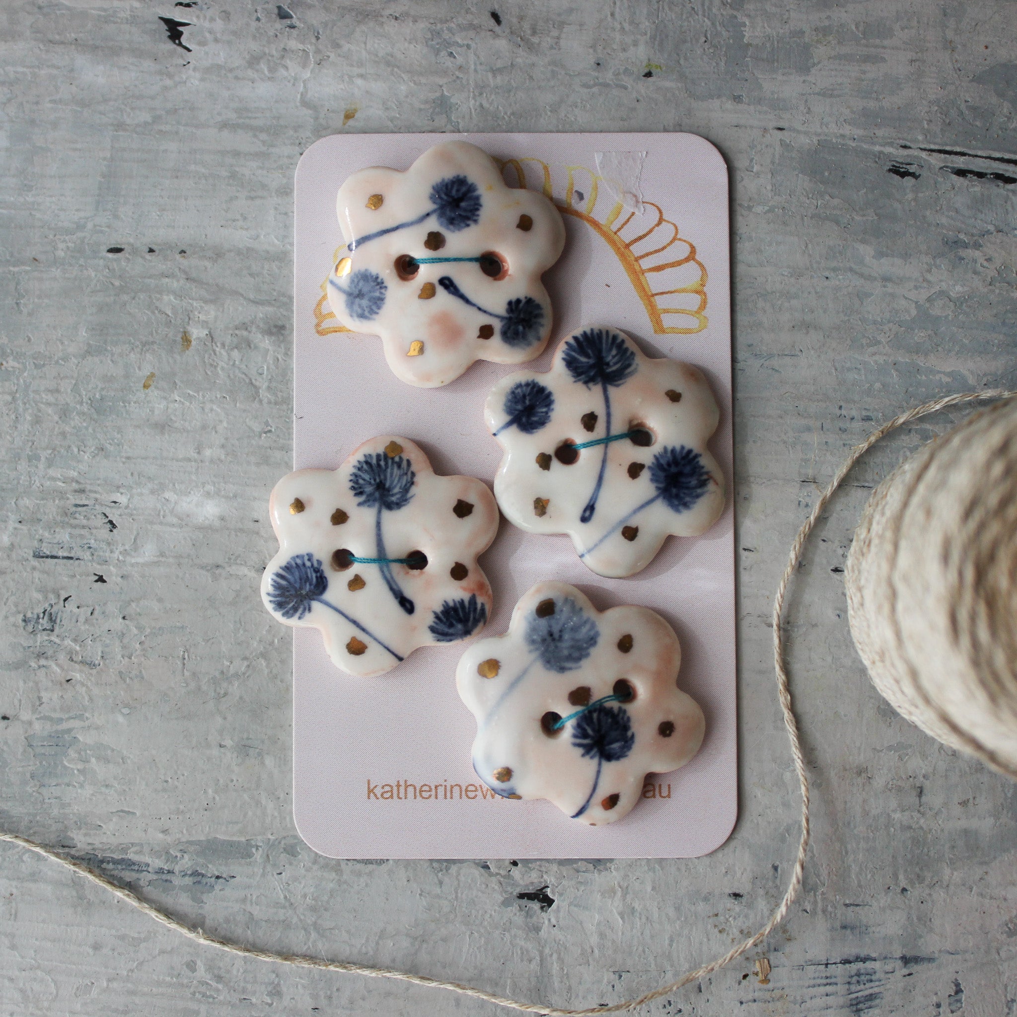 Ceramic Buttons : Dandelion - Tribe Castlemaine