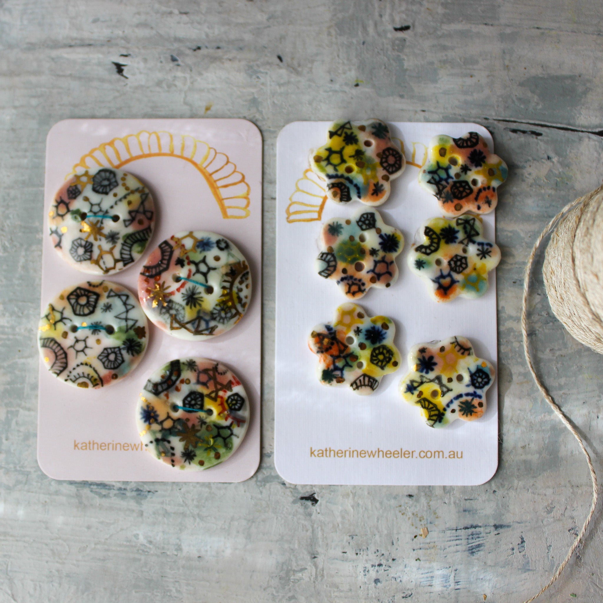 Ceramic Buttons Stars & Cells - Tribe Castlemaine