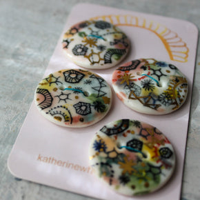 Ceramic Buttons Stars & Cells - Tribe Castlemaine