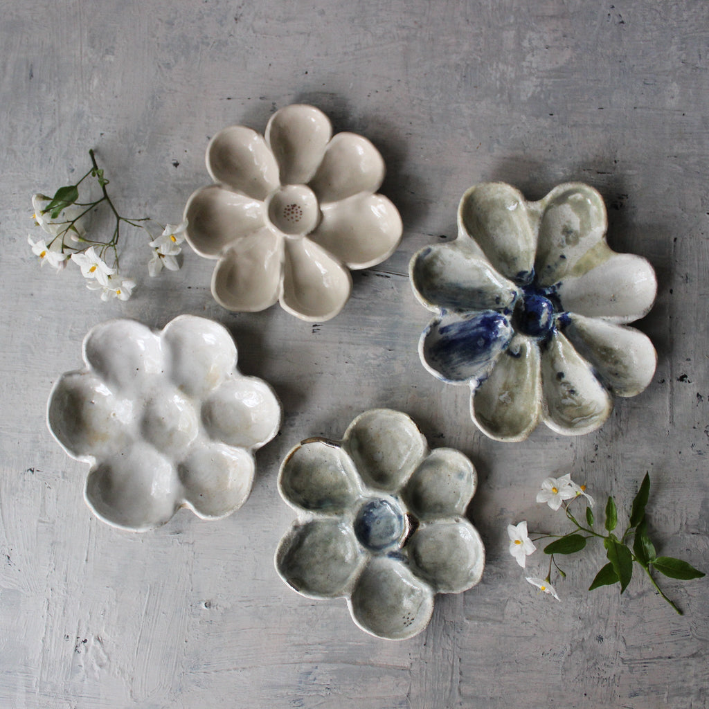 Ceramic Daisy Trinket Trays - Tribe Castlemaine