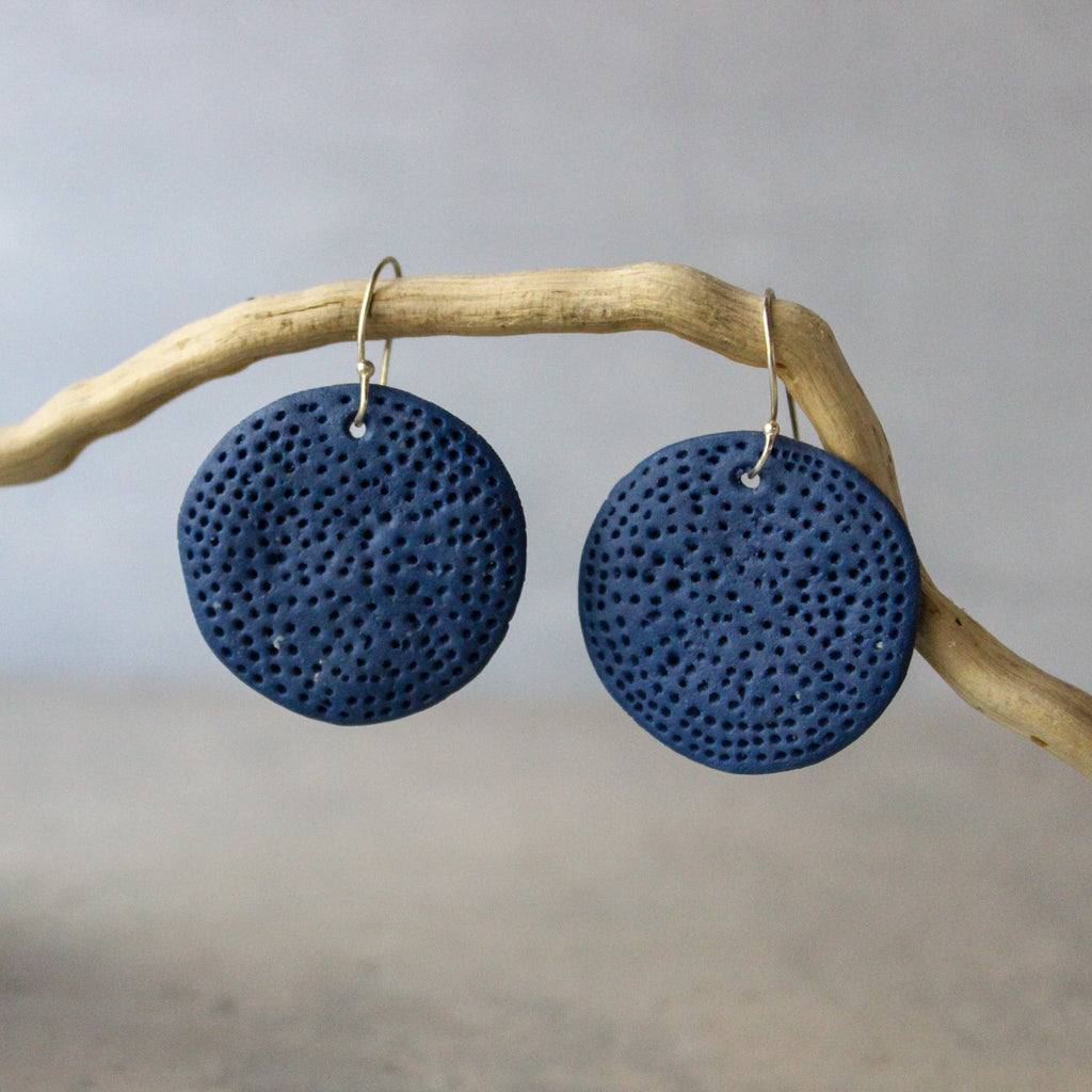 Ceramic Earrings Blue Coral - Tribe Castlemaine