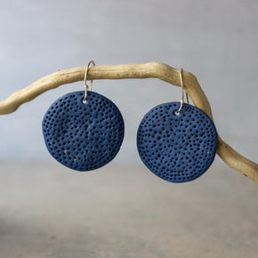 Ceramic Earrings Blue Coral - Tribe Castlemaine