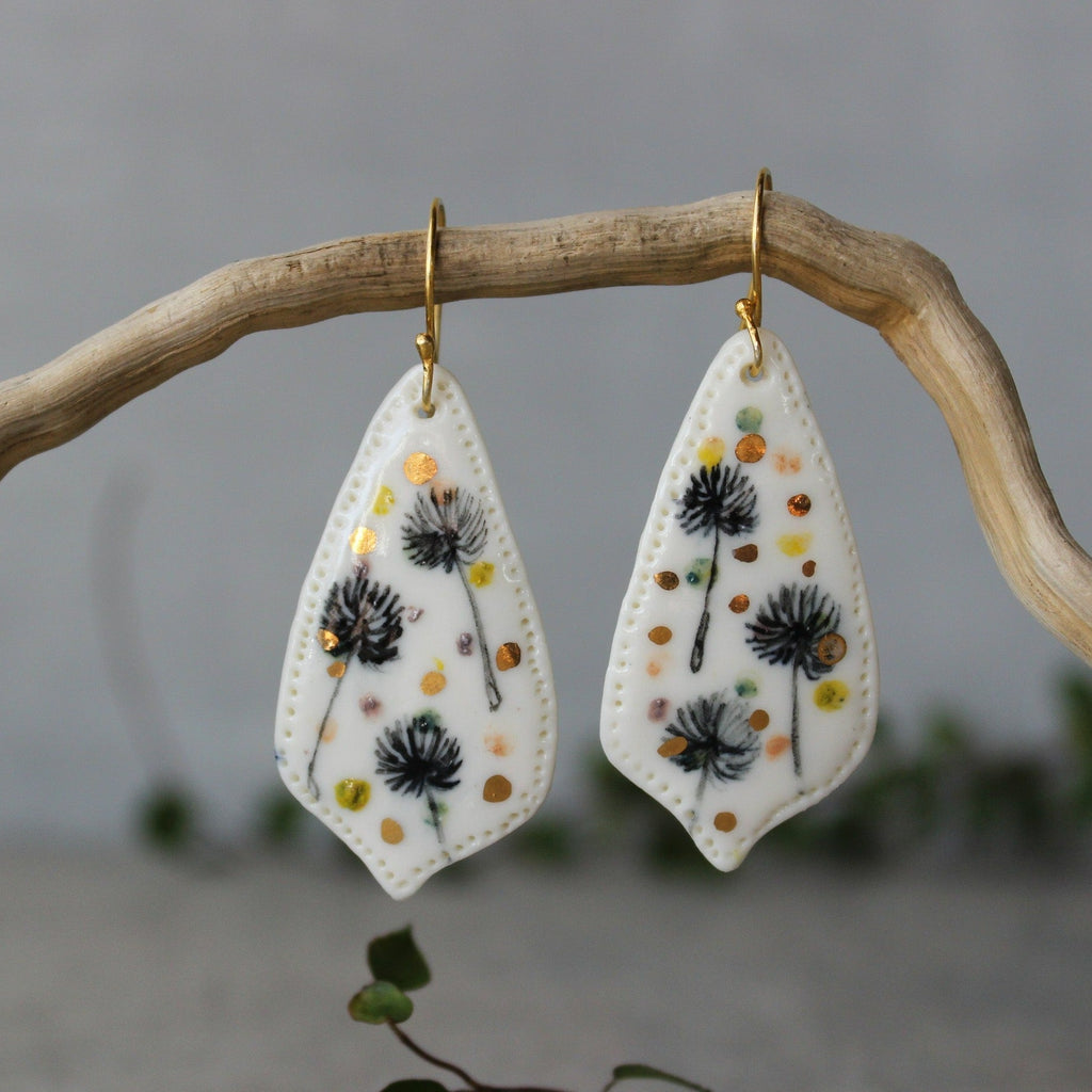 Ceramic Earrings Dandelion - Tribe Castlemaine
