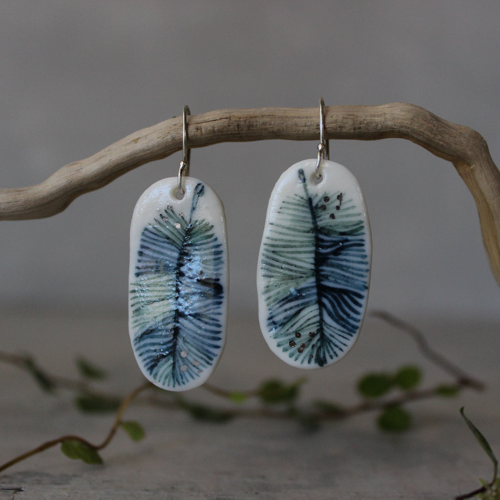Ceramic Earrings Indigo #5 - Tribe Castlemaine