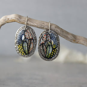 Ceramic Earrings Painted Detail #10 - Tribe Castlemaine