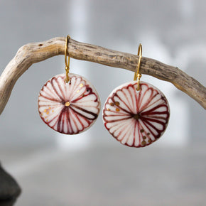 Ceramic Earrings Red Daisy - Tribe Castlemaine