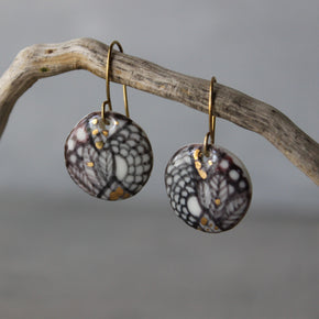 Ceramic Earrings Sepia Detail - Tribe Castlemaine