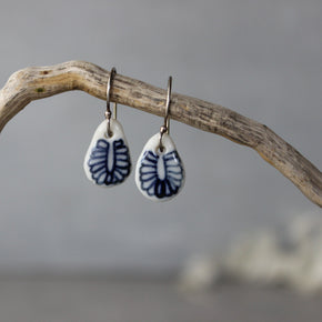 Ceramic Earrings Tiny Teardrop Daisy - Tribe Castlemaine