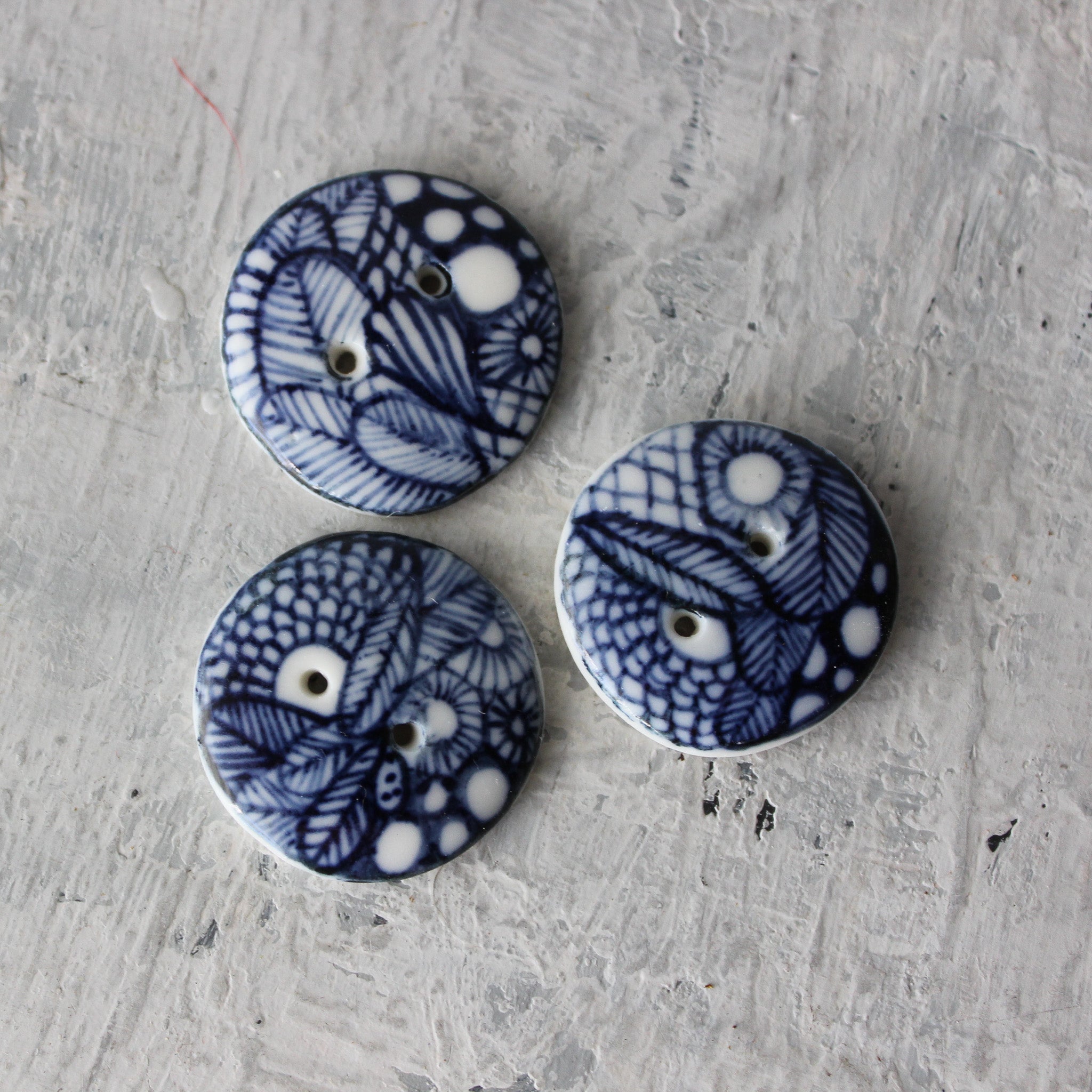 Ceramic Hand - painted Buttons - Tribe Castlemaine