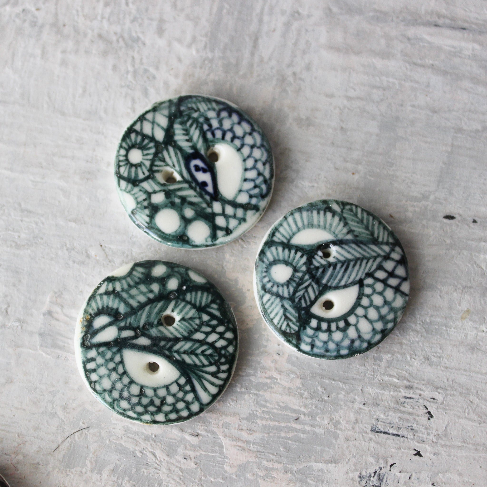 Ceramic Hand - painted Buttons - Tribe Castlemaine