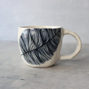 Ceramic Handled Cups Indigo Feather - Tribe Castlemaine