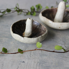 Ceramic Mushroom Specimen Keeper / Incense Holder Dishes - Tribe Castlemaine