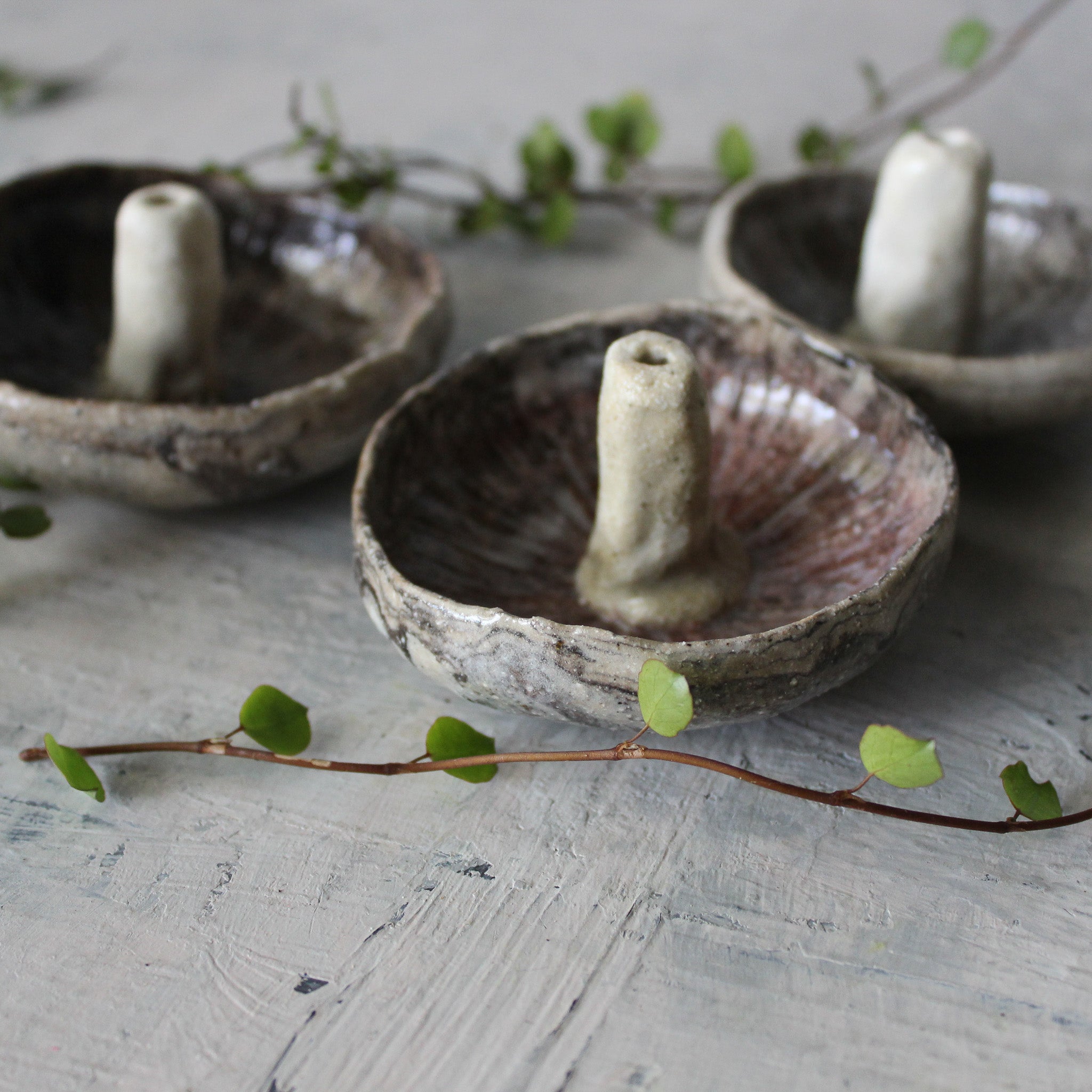 Ceramic Mushroom Specimen Keeper / Incense Holder Dishes - Tribe Castlemaine