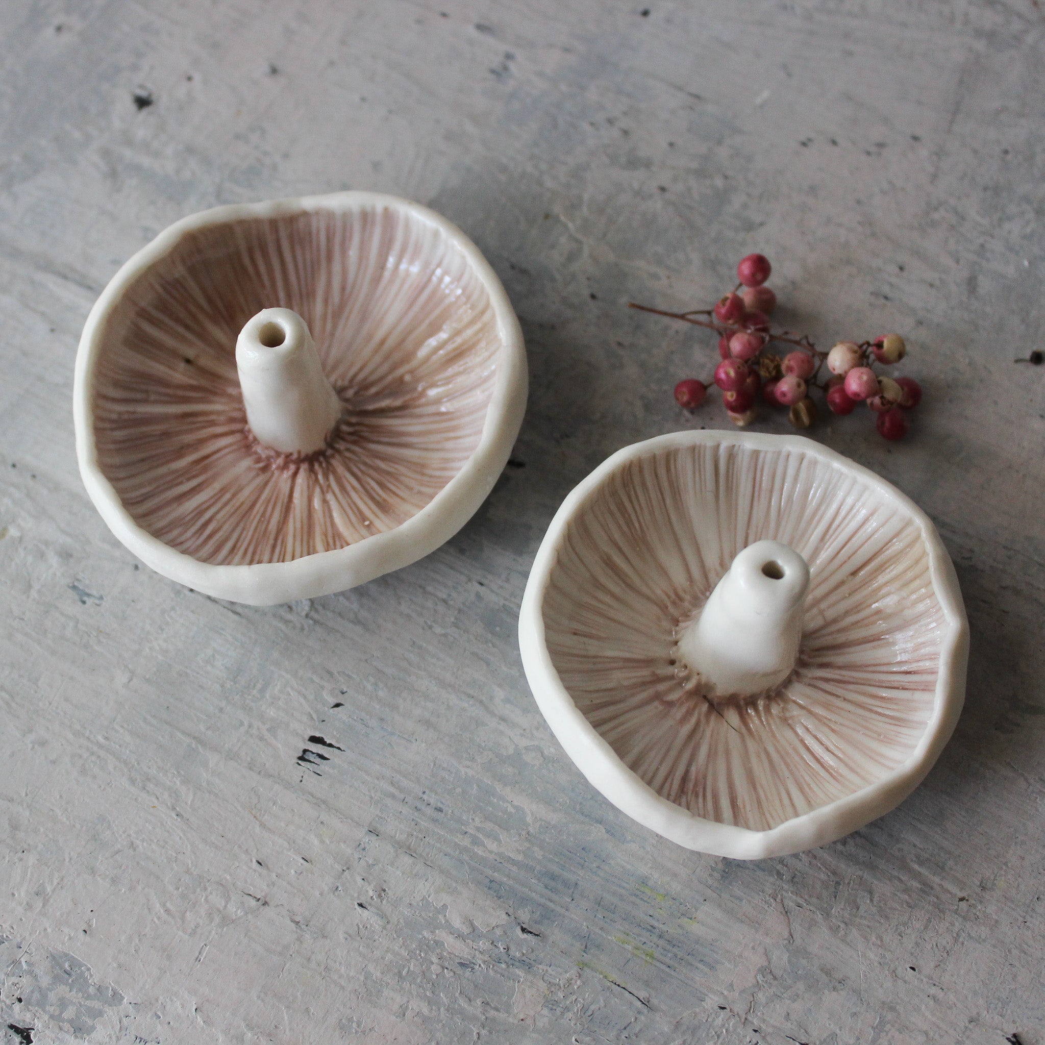 Ceramic Mushroom Specimen Keeper / Incense Holder Dishes - Tribe Castlemaine