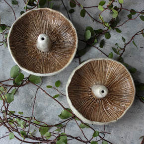 Ceramic Mushroom Specimen Keeper / Incense Holder Dishes - Tribe Castlemaine
