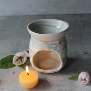 Ceramic Oil Burner Green Marbled - Tribe Castlemaine