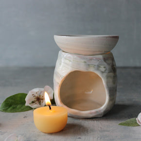 Ceramic Oil Burner Green Marbled - Tribe Castlemaine