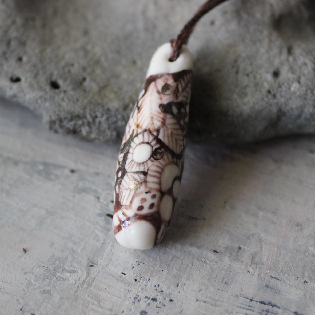 Ceramic Sepia Pod Necklace - Tribe Castlemaine