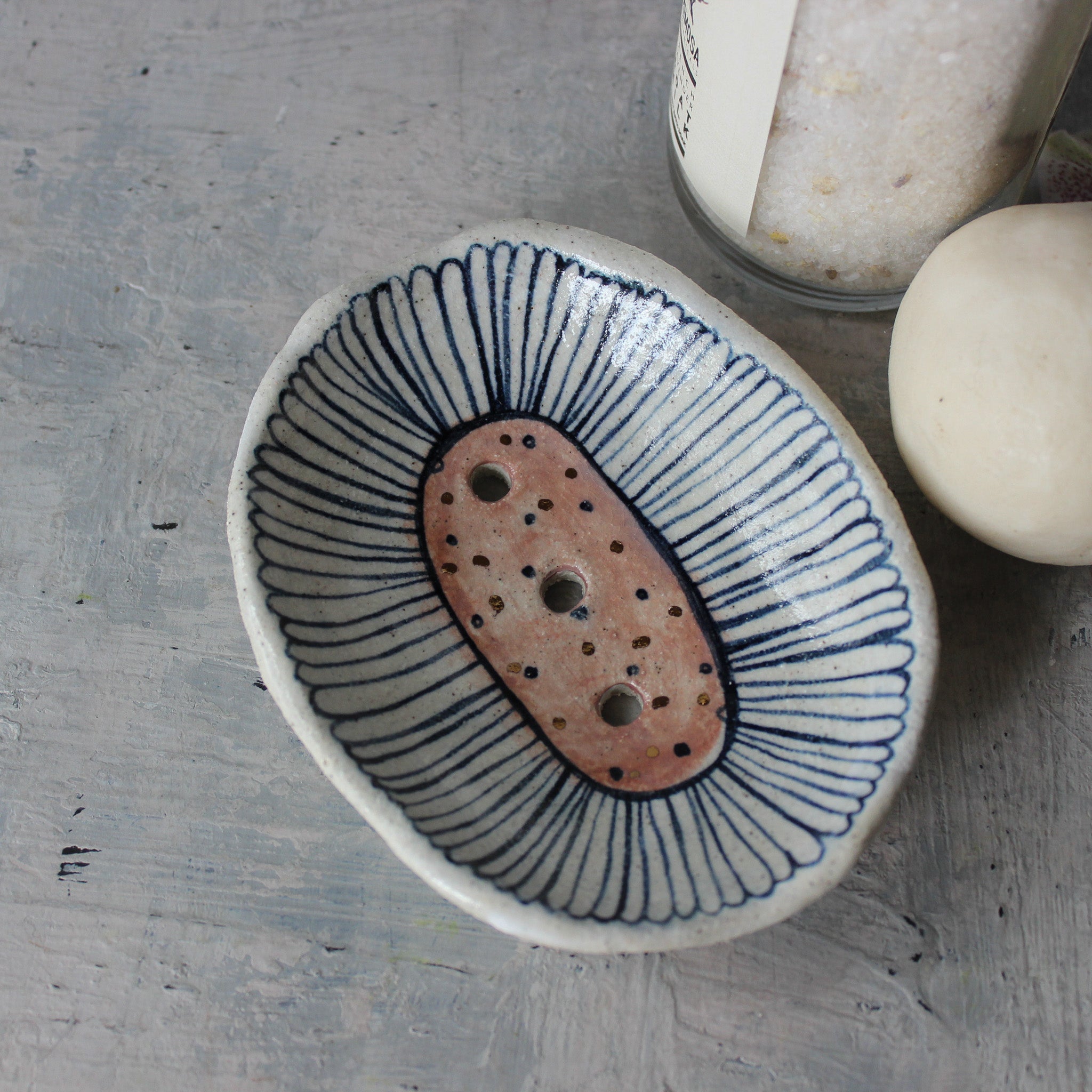 Ceramic Soap Dishes Painted Daisy - Tribe Castlemaine