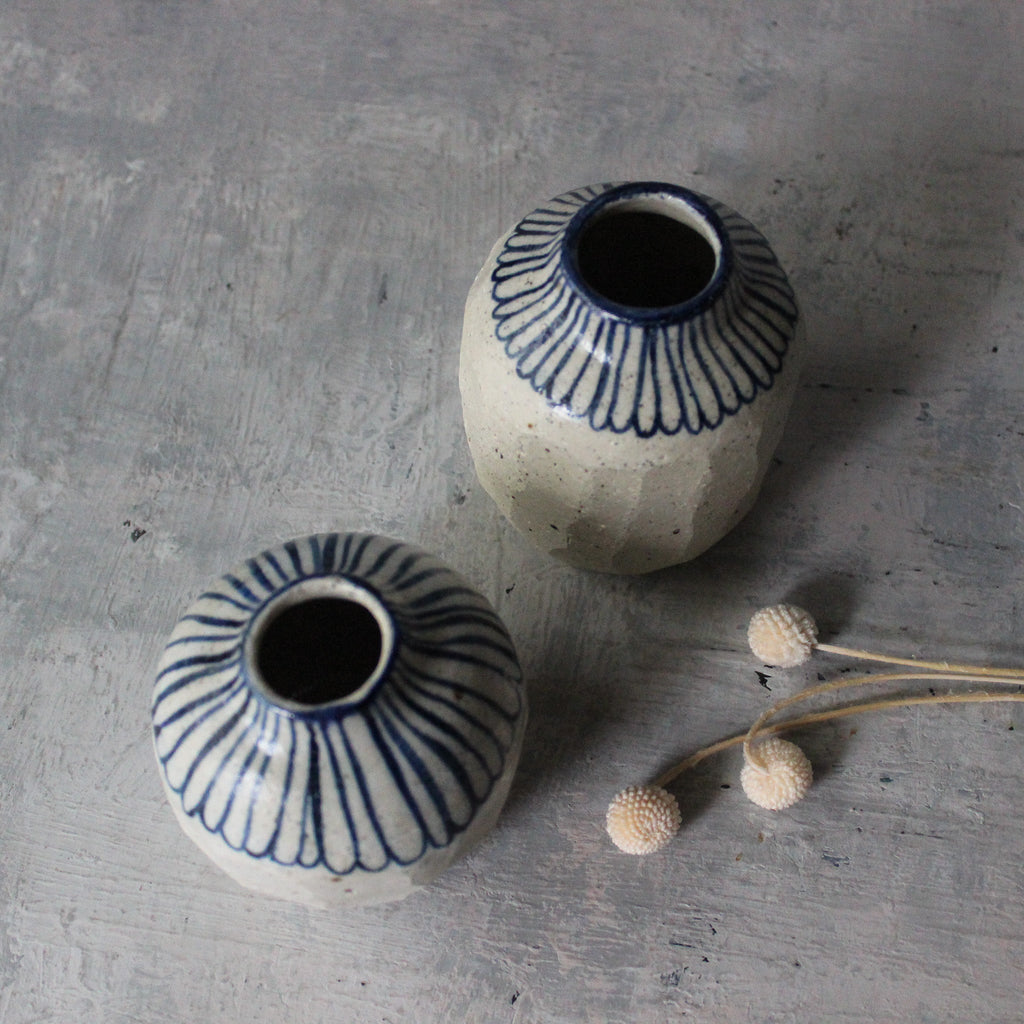 Ceramic Vases Blue Daisy - Tribe Castlemaine