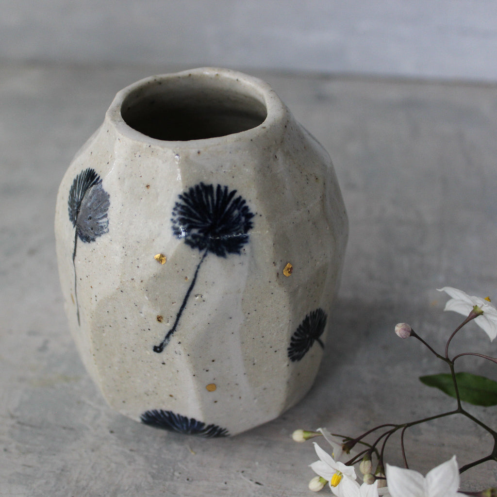 Dandelion Vase Indigo Gold - Tribe Castlemaine
