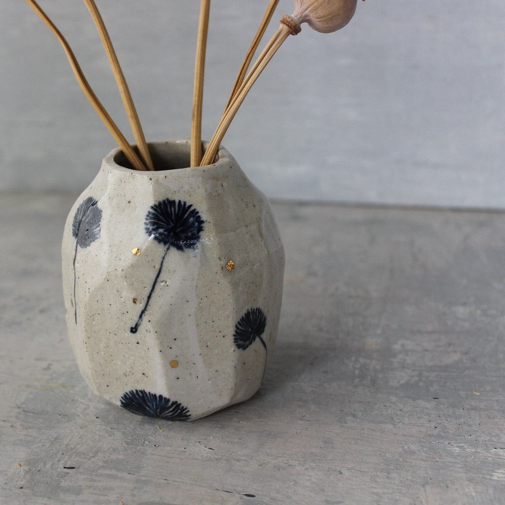 Dandelion Vase Indigo Gold - Tribe Castlemaine